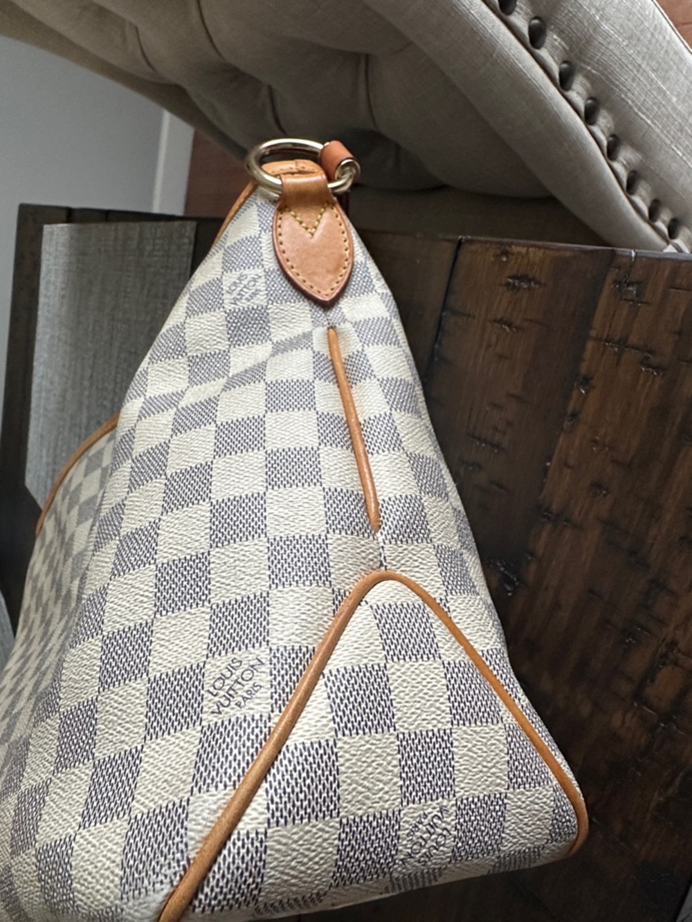Louis Vuitton Damier Azur Hobo Delightful PM with Tan Trim and Gold Hardware - Picture 6 of 13